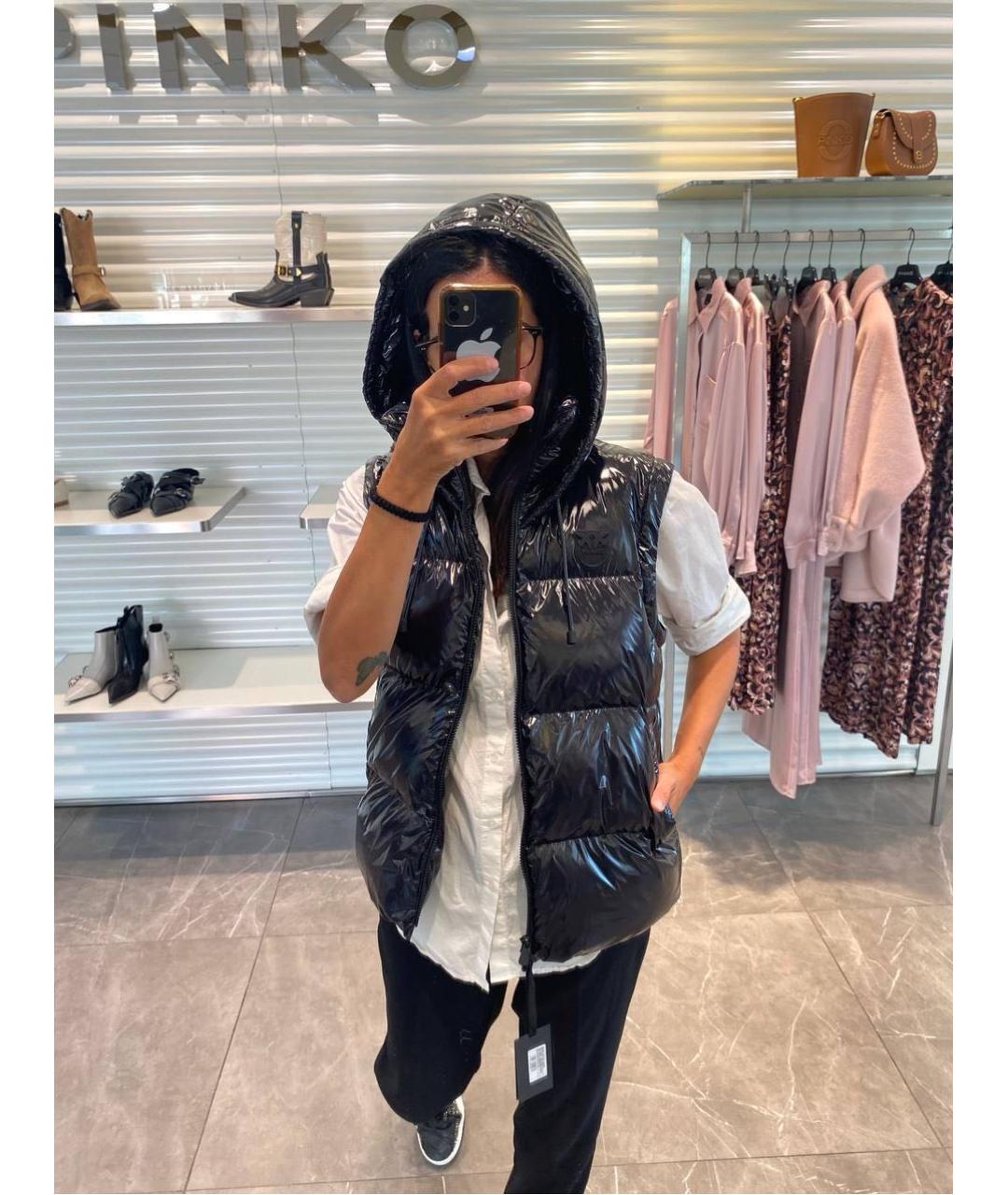 PINKO Черная полиэстеровая куртка, фото 3