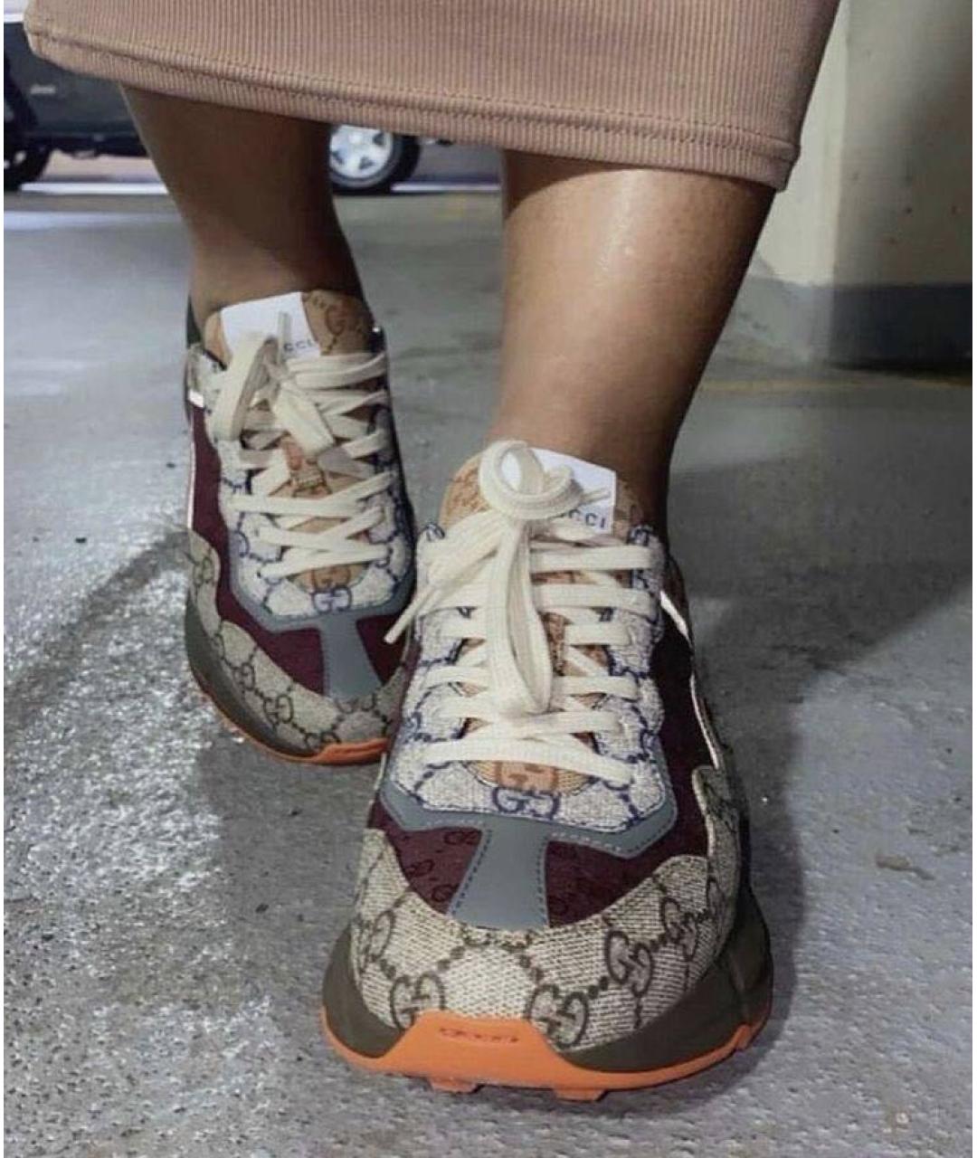 GUCCI Коричневые кроссовки, фото 4