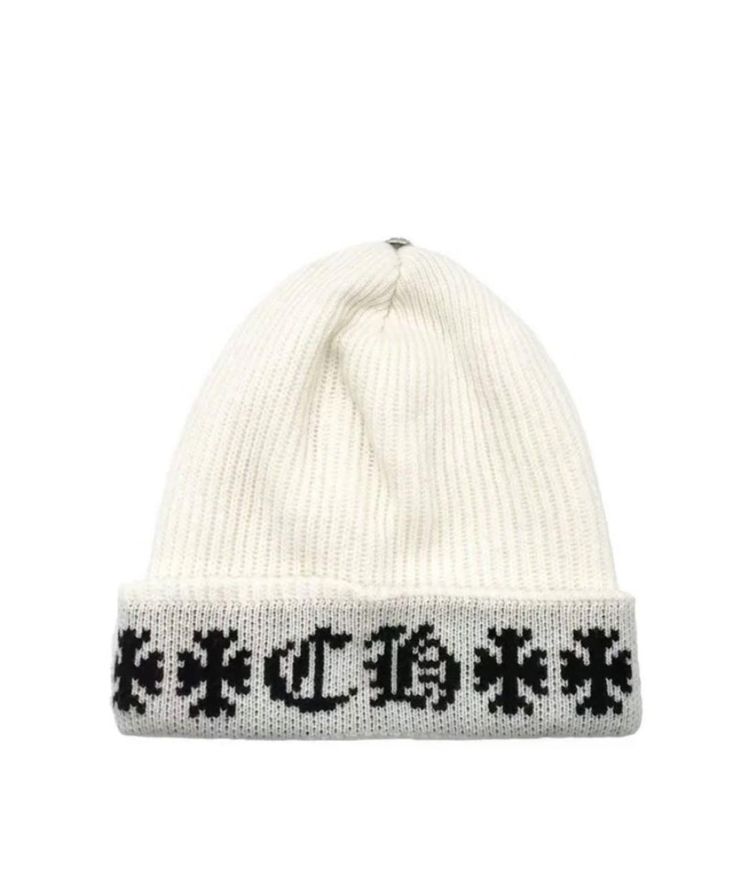 CHROME HEARTS Белая кашемировая шапка, фото 1