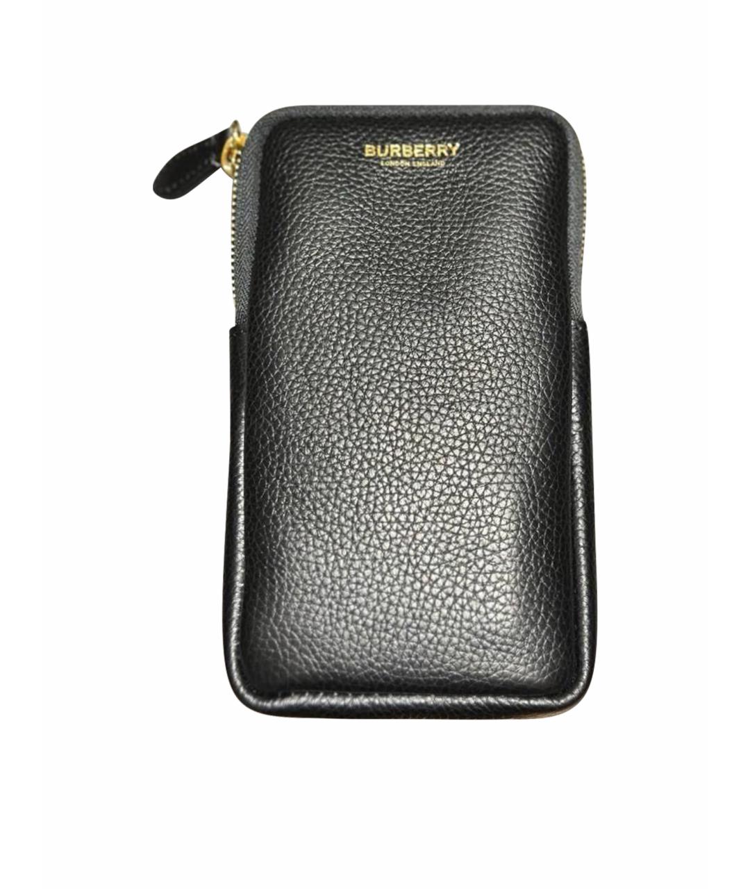 BURBERRY Черная кожаная сумка через плечо, фото 1