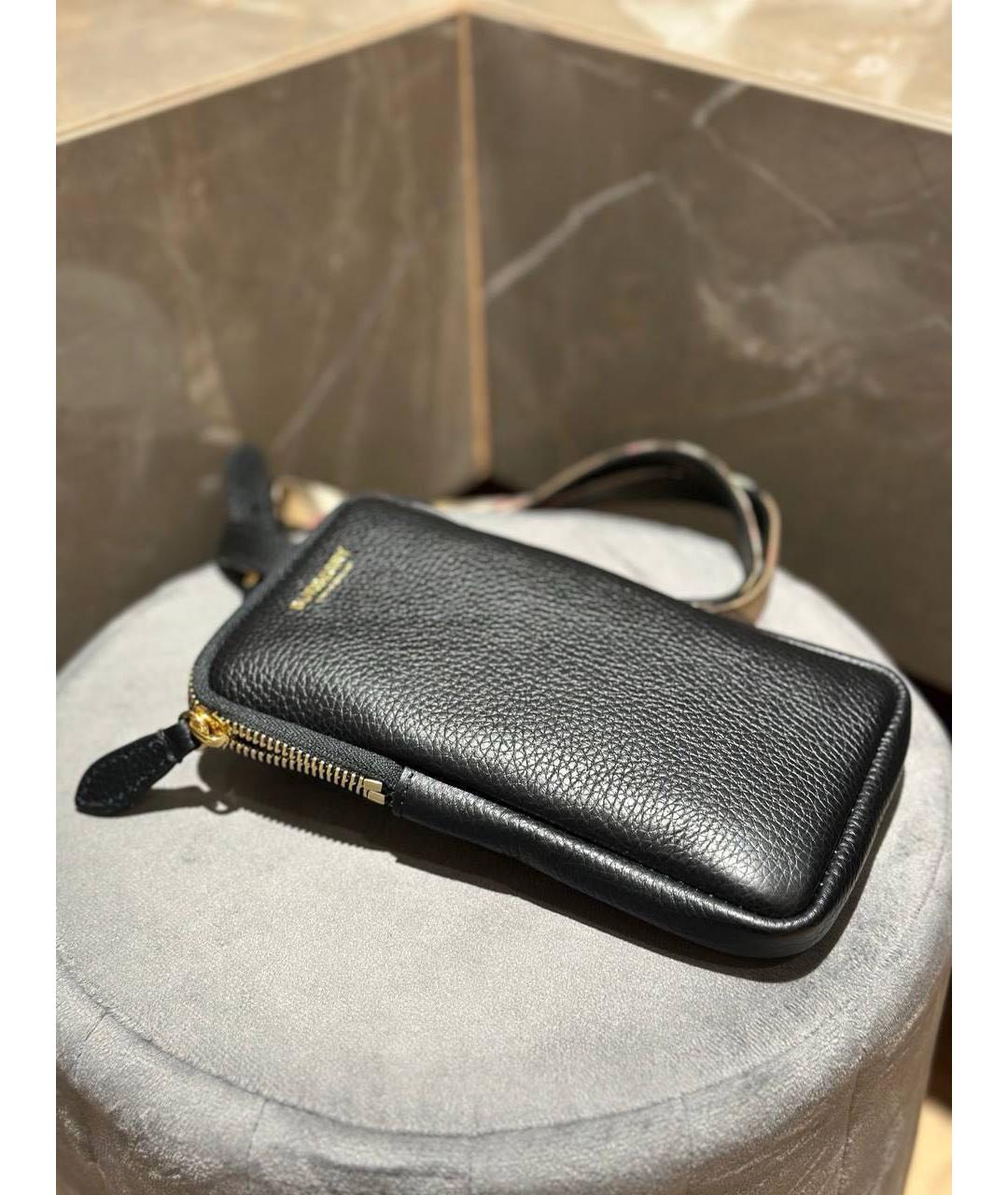 BURBERRY Черная кожаная сумка через плечо, фото 3