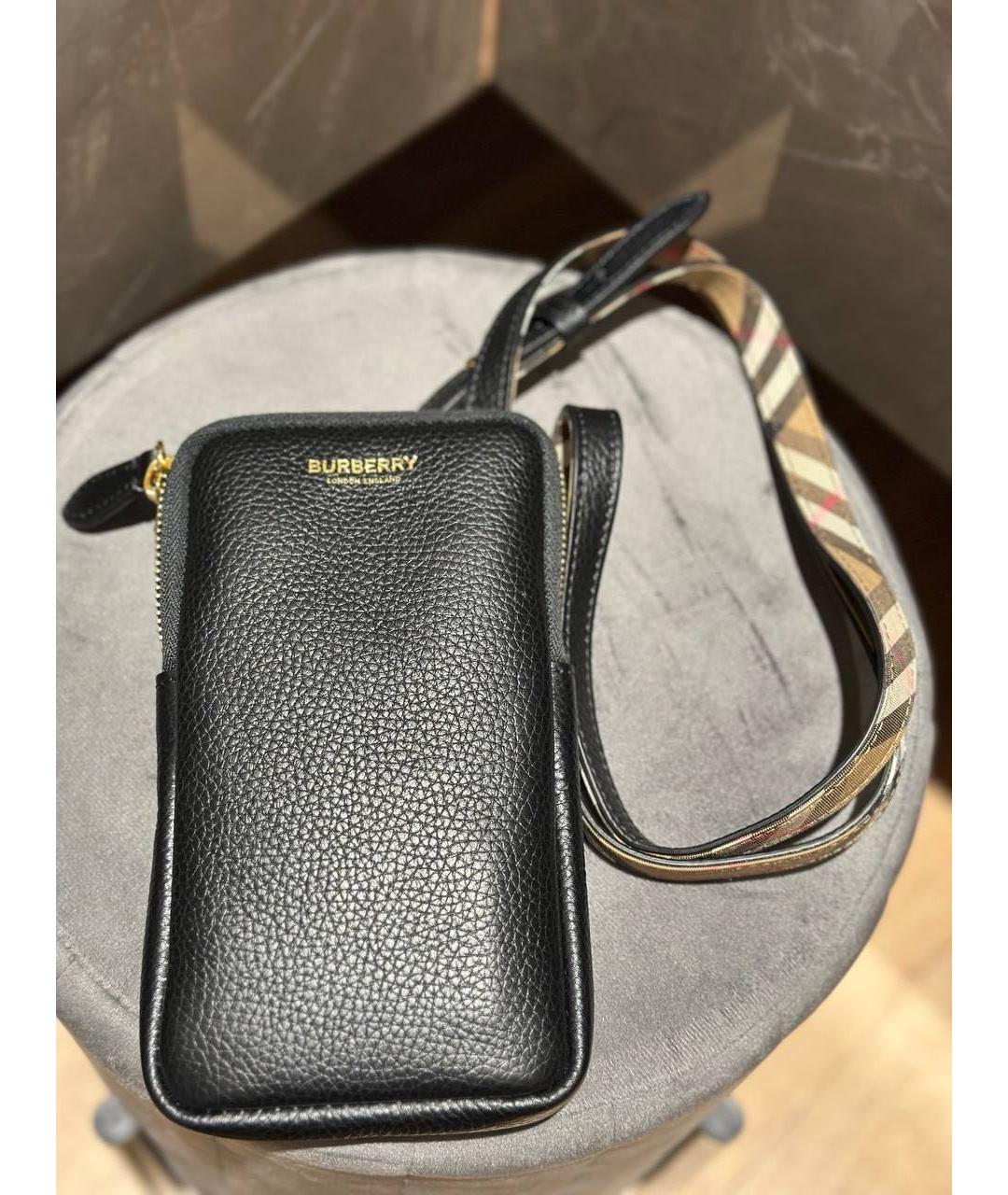 BURBERRY Черная кожаная сумка через плечо, фото 5