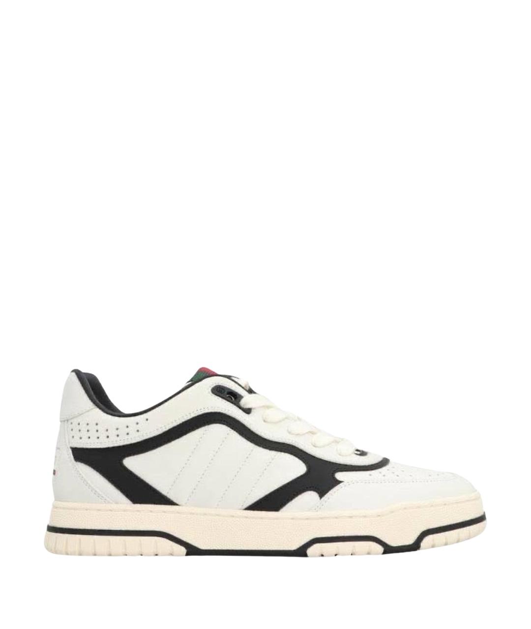 GUCCI Белые кожаные кеды, фото 1