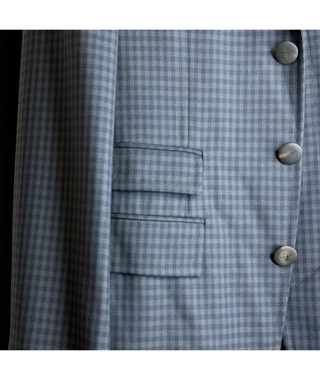 CANALI Синий шерстяной пиджак, фото 5