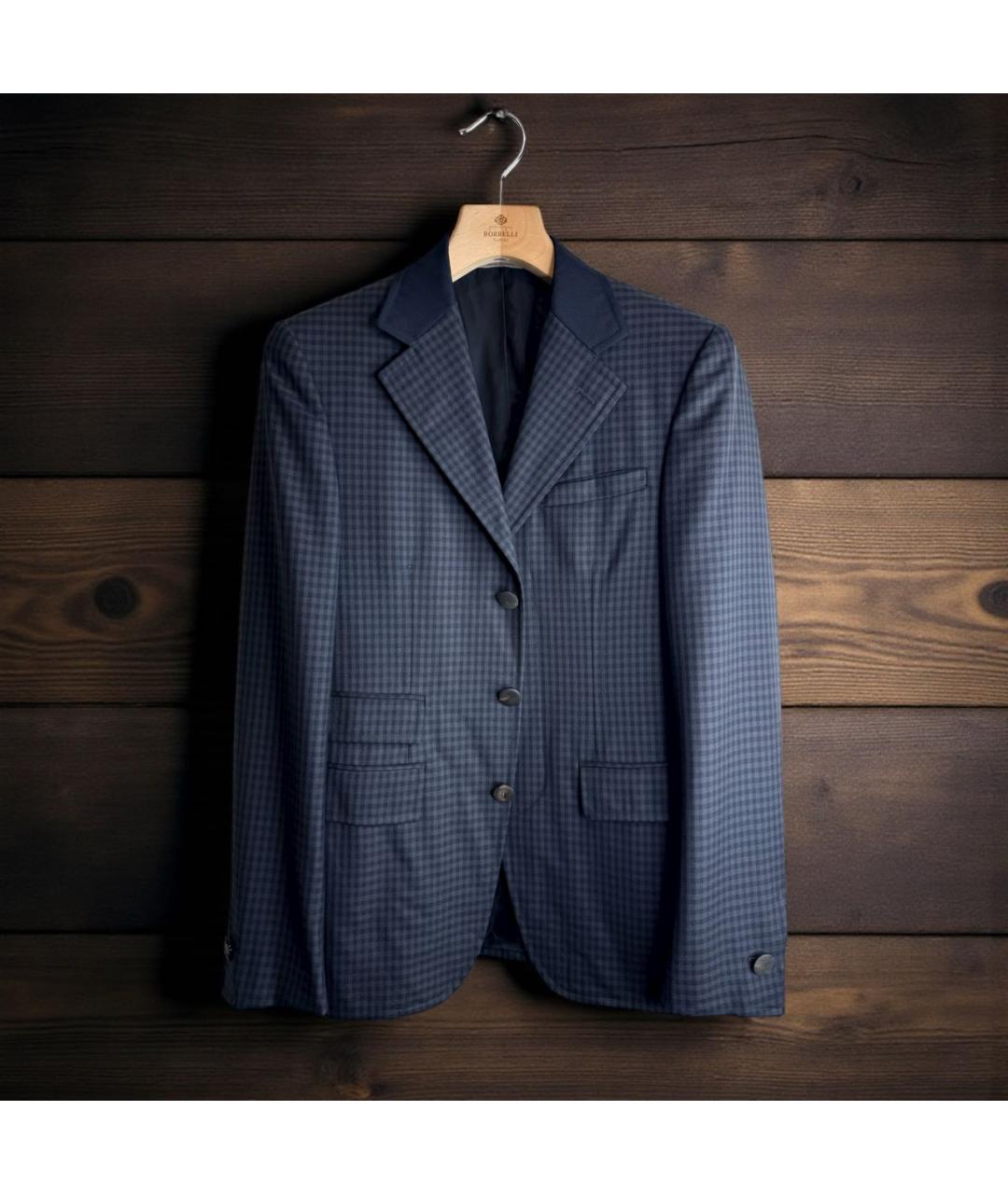 CANALI Синий шерстяной пиджак, фото 9