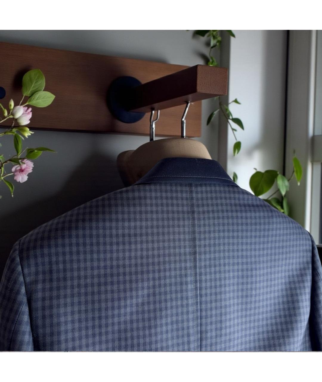 CANALI Синий шерстяной пиджак, фото 6