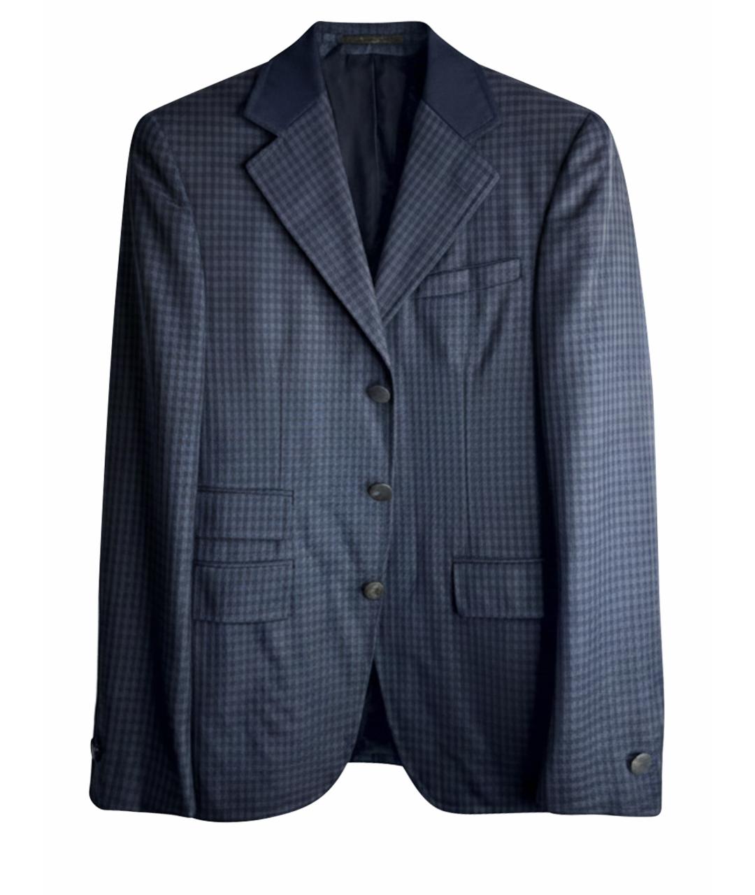 CANALI Синий шерстяной пиджак, фото 1