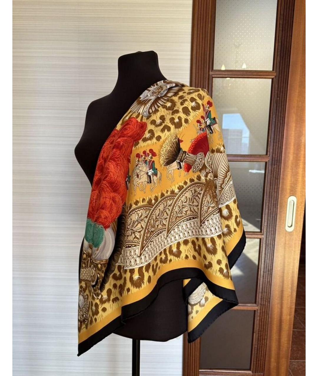 HERMES Мульти шелковый платок, фото 6