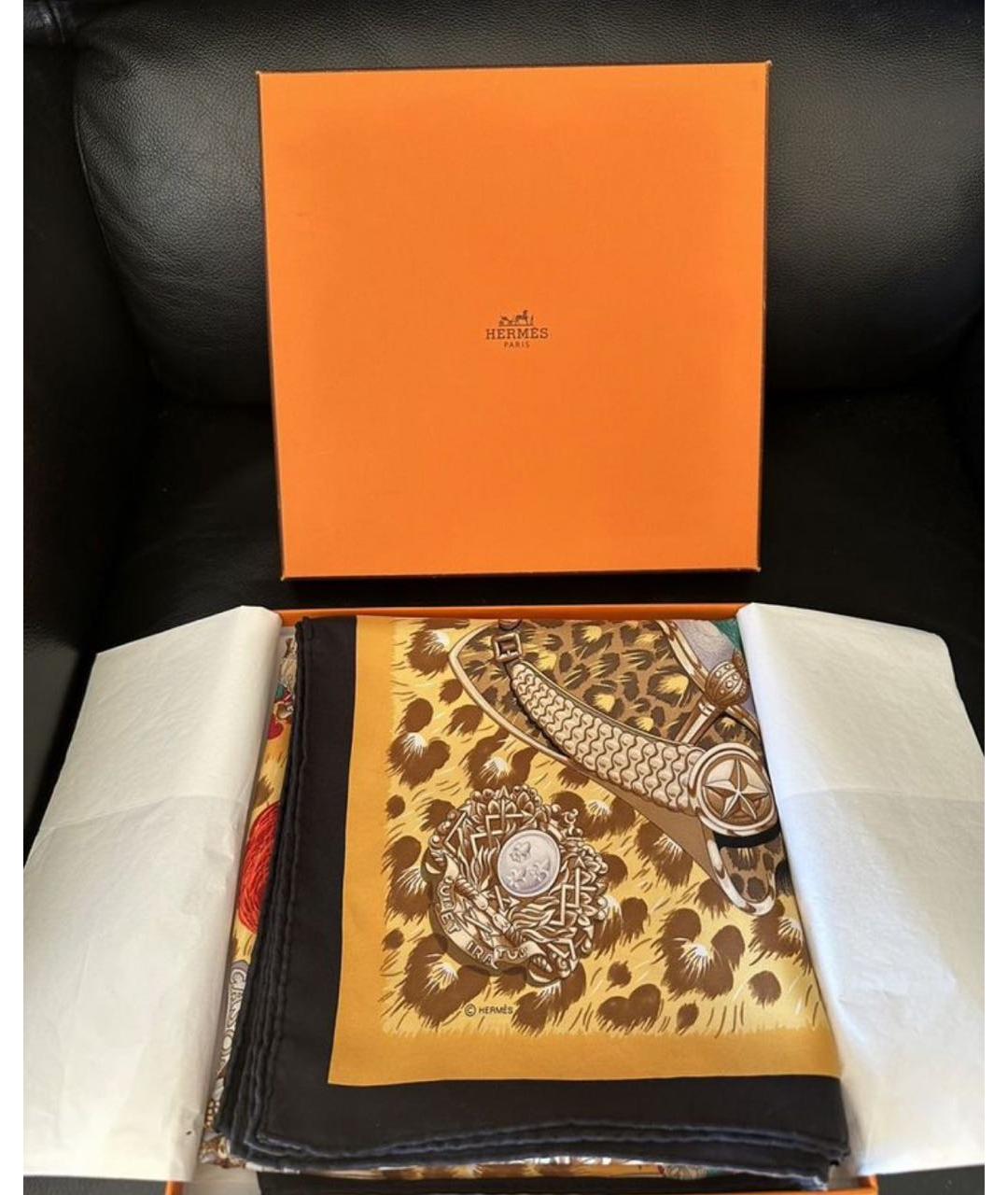 HERMES Мульти шелковый платок, фото 5