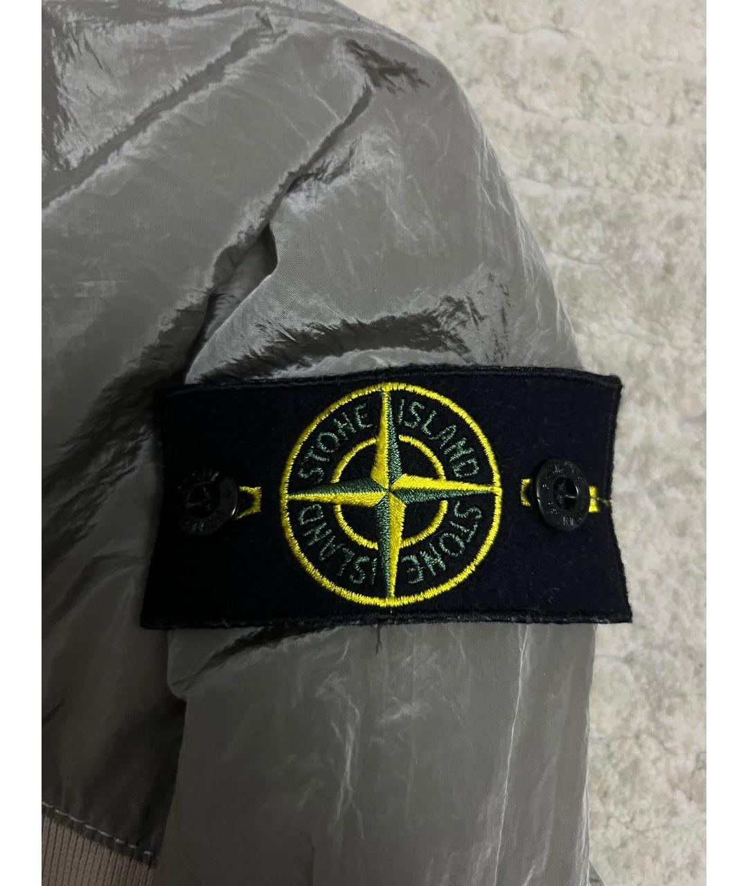 STONE ISLAND Серебряная синтетическая куртка, фото 3