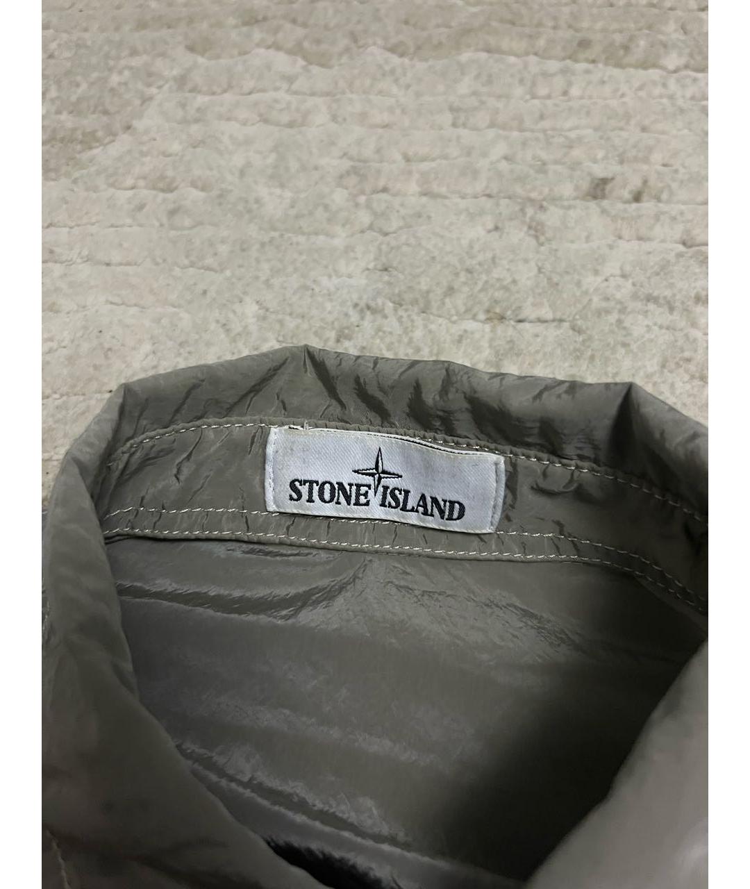 STONE ISLAND Серебряная синтетическая куртка, фото 4