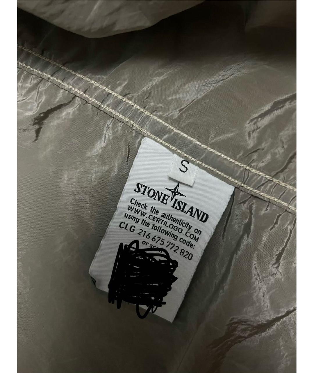 STONE ISLAND Серебряная синтетическая куртка, фото 6