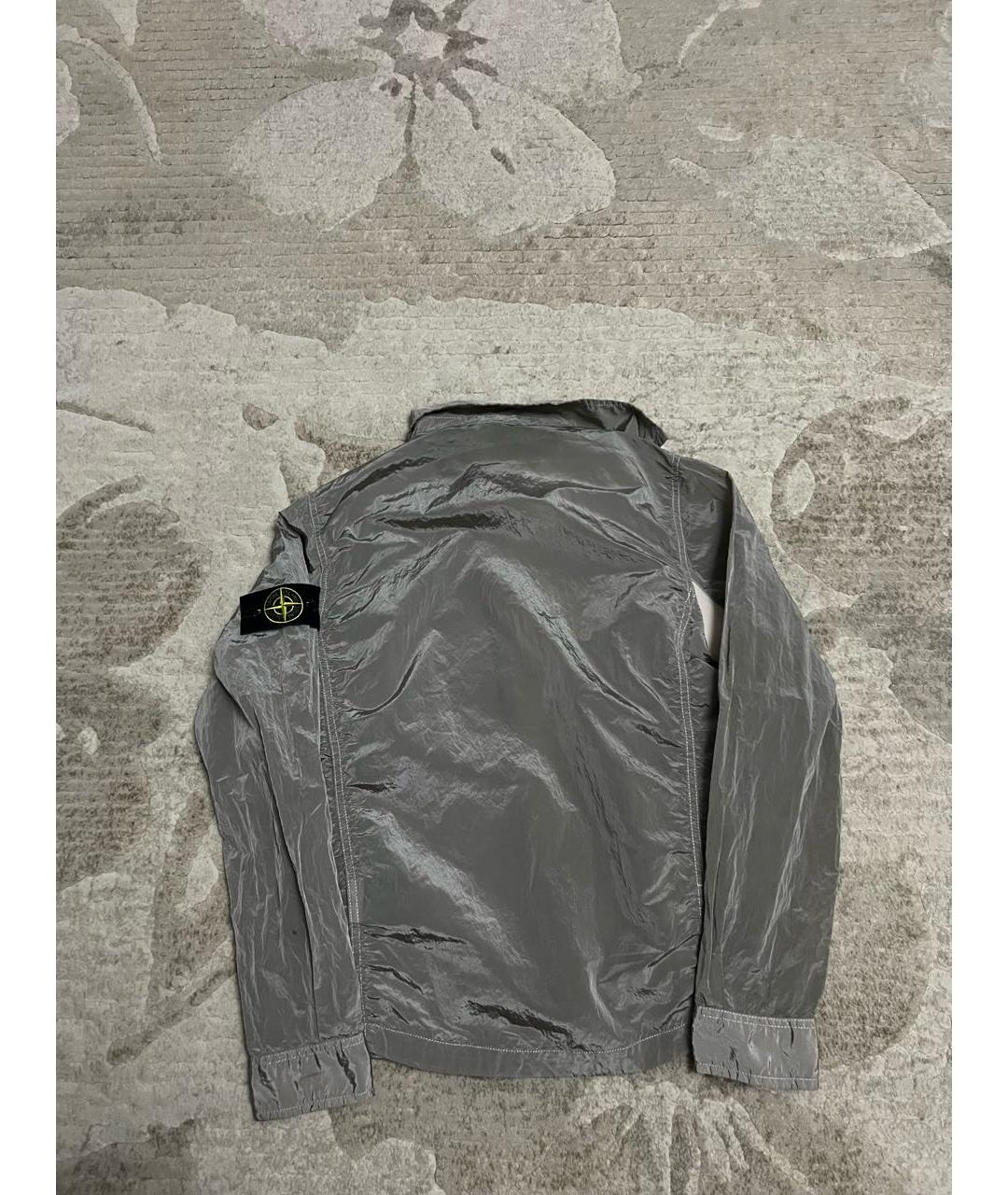 STONE ISLAND Серебряная синтетическая куртка, фото 7