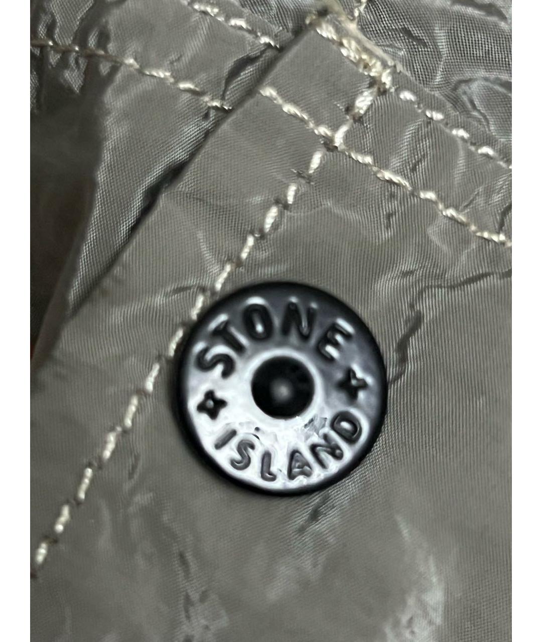 STONE ISLAND Серебряная синтетическая куртка, фото 5