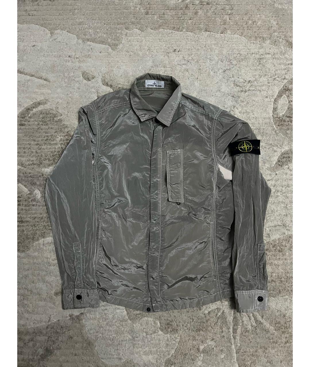 STONE ISLAND Серебряная синтетическая куртка, фото 9