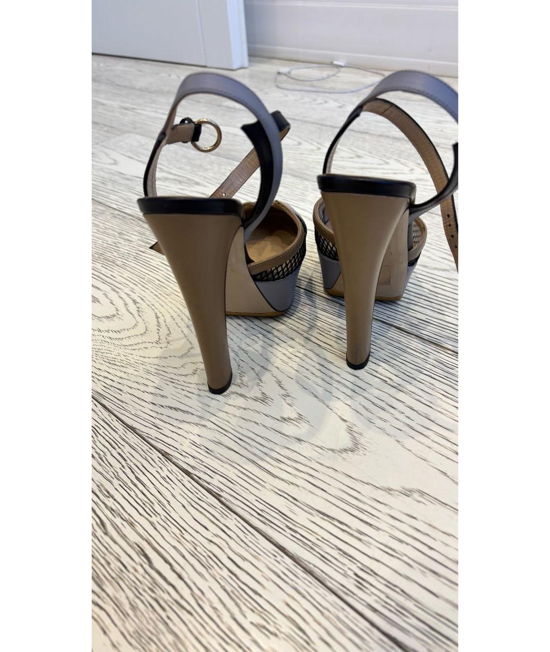 VALENTINO Мульти кожаные босоножки, фото 4