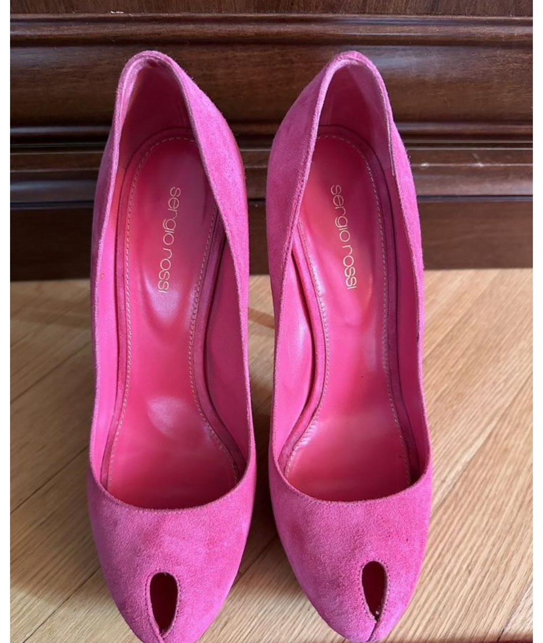 SERGIO ROSSI Розовые замшевые туфли, фото 2