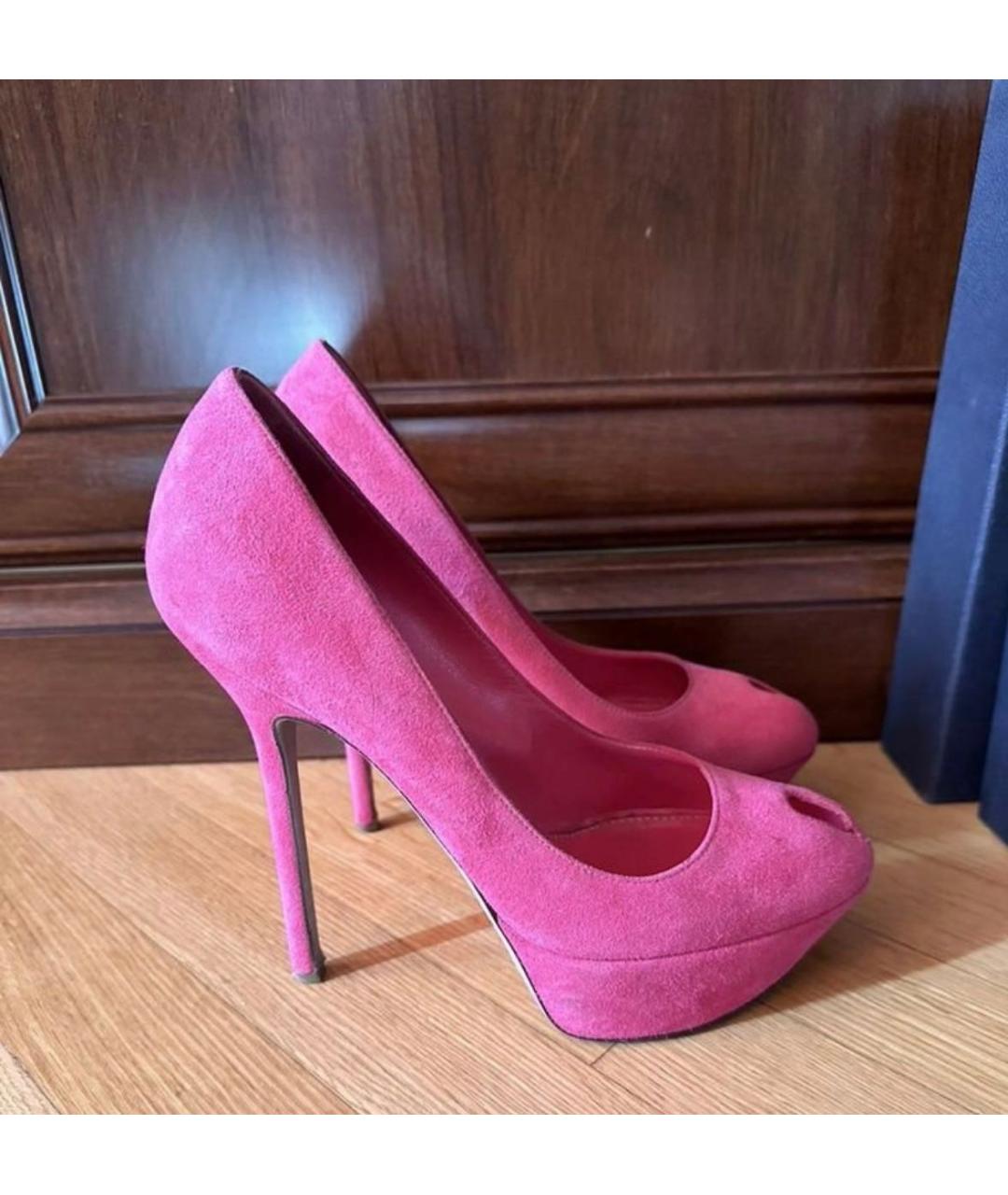 SERGIO ROSSI Розовые замшевые туфли, фото 5