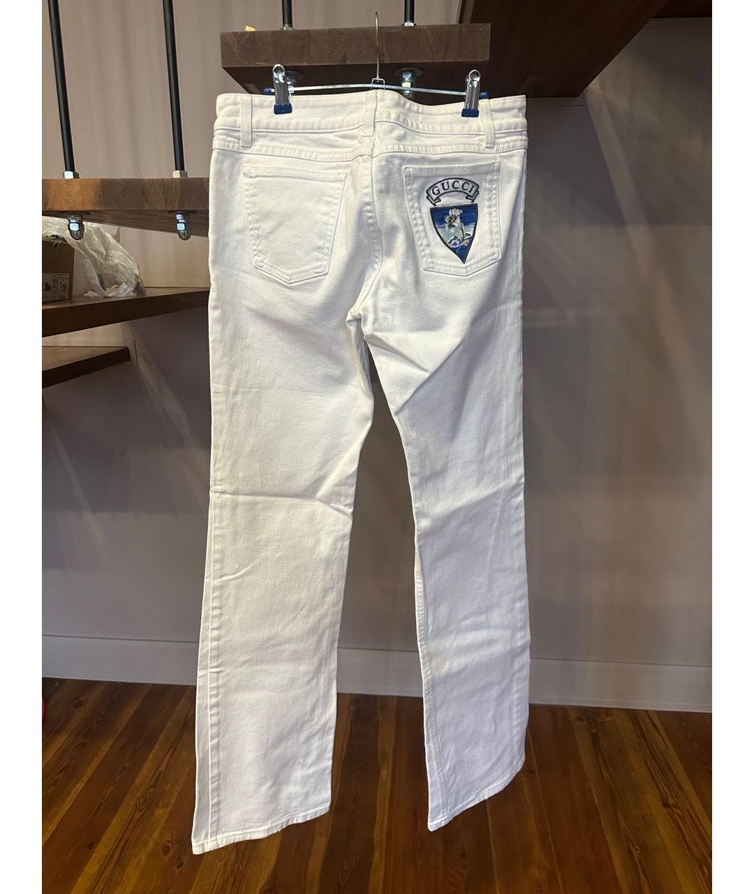 GUCCI Белые хлопковые джинсы клеш, фото 3