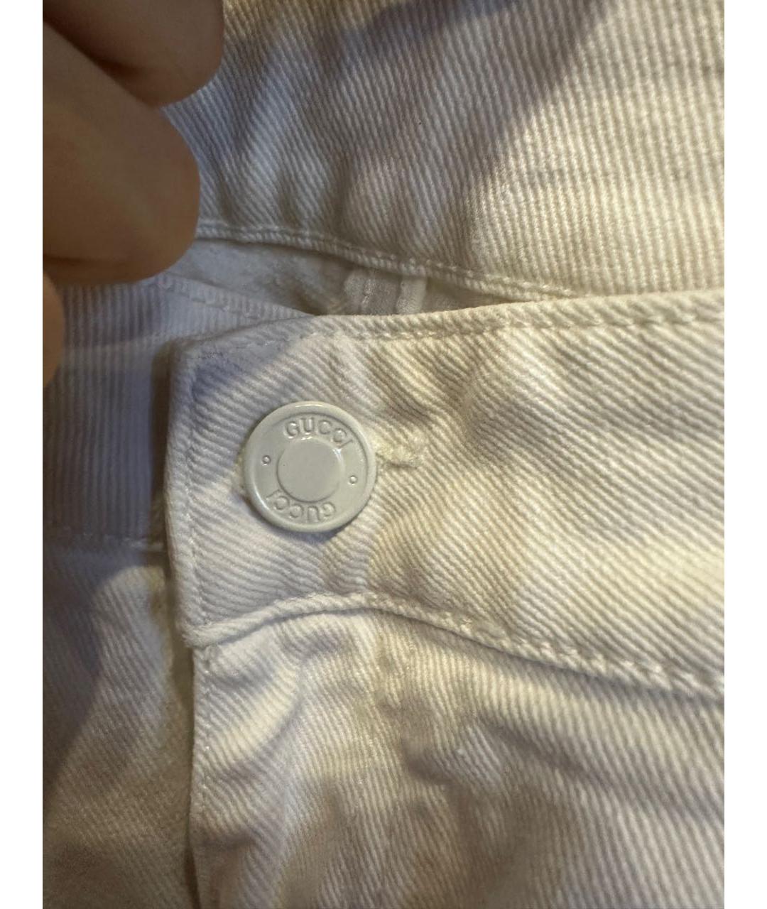 GUCCI Белые хлопковые джинсы клеш, фото 2