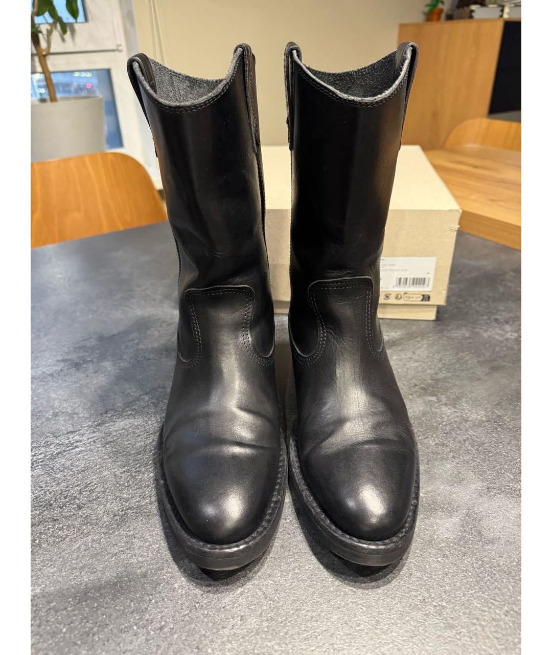 GOLDEN GOOSE DELUXE BRAND Черные кожаные полусапоги, фото 2