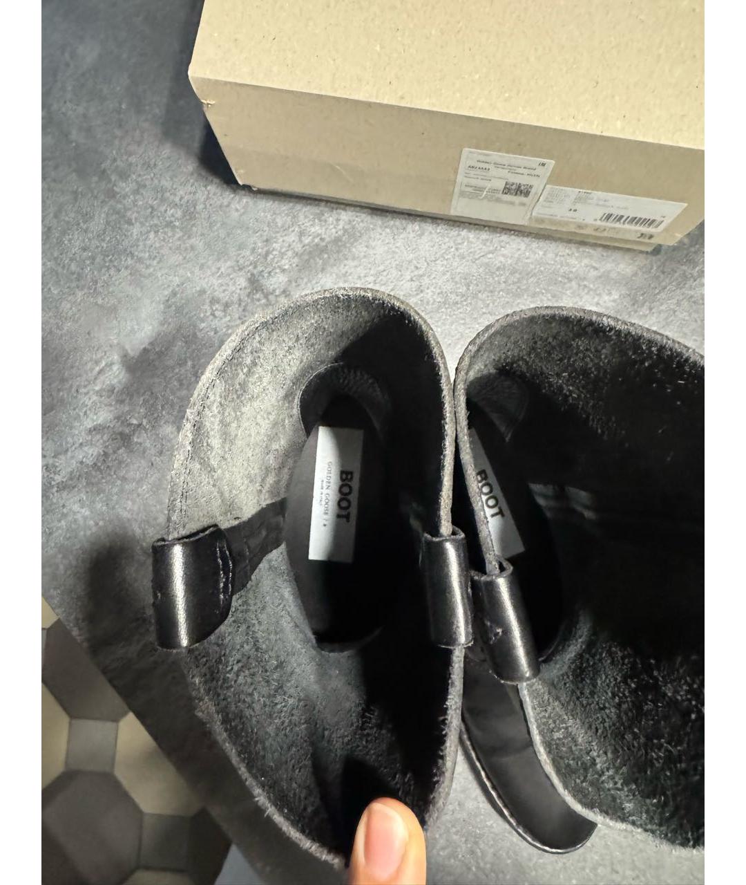 GOLDEN GOOSE DELUXE BRAND Черные кожаные полусапоги, фото 4