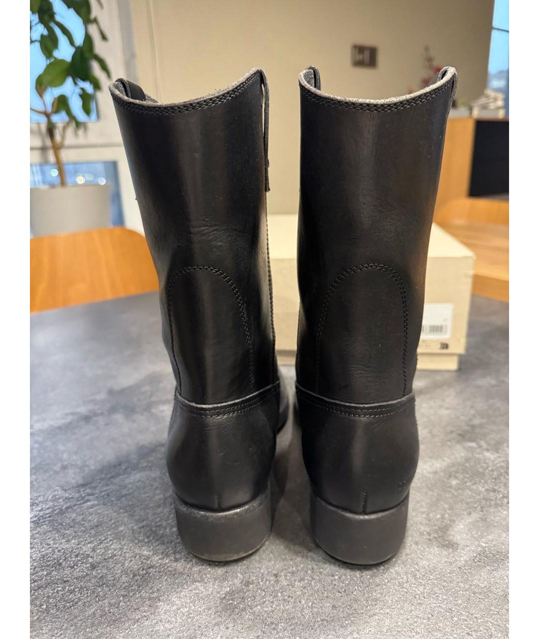 GOLDEN GOOSE DELUXE BRAND Черные кожаные полусапоги, фото 3