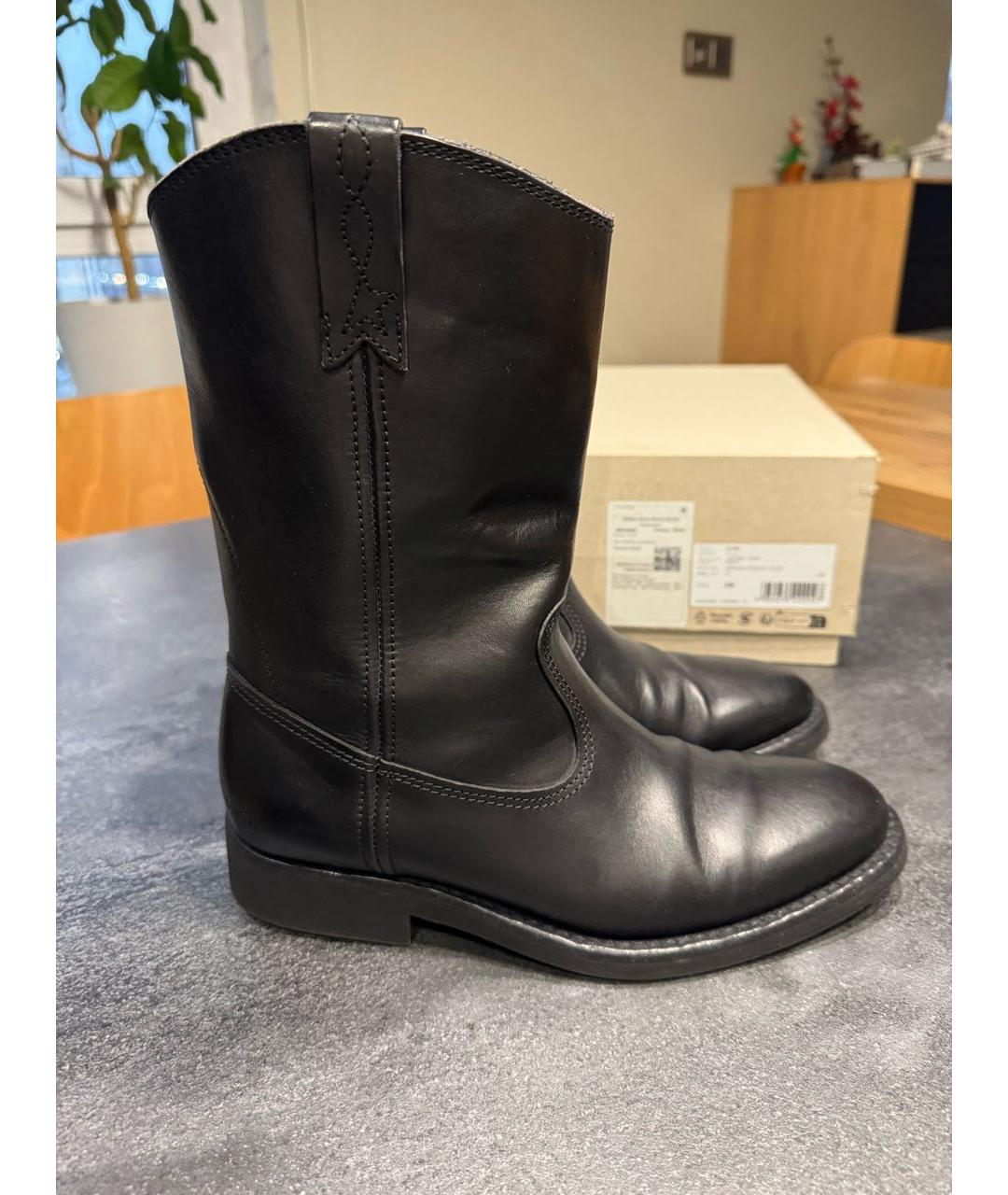 GOLDEN GOOSE DELUXE BRAND Черные кожаные полусапоги, фото 8