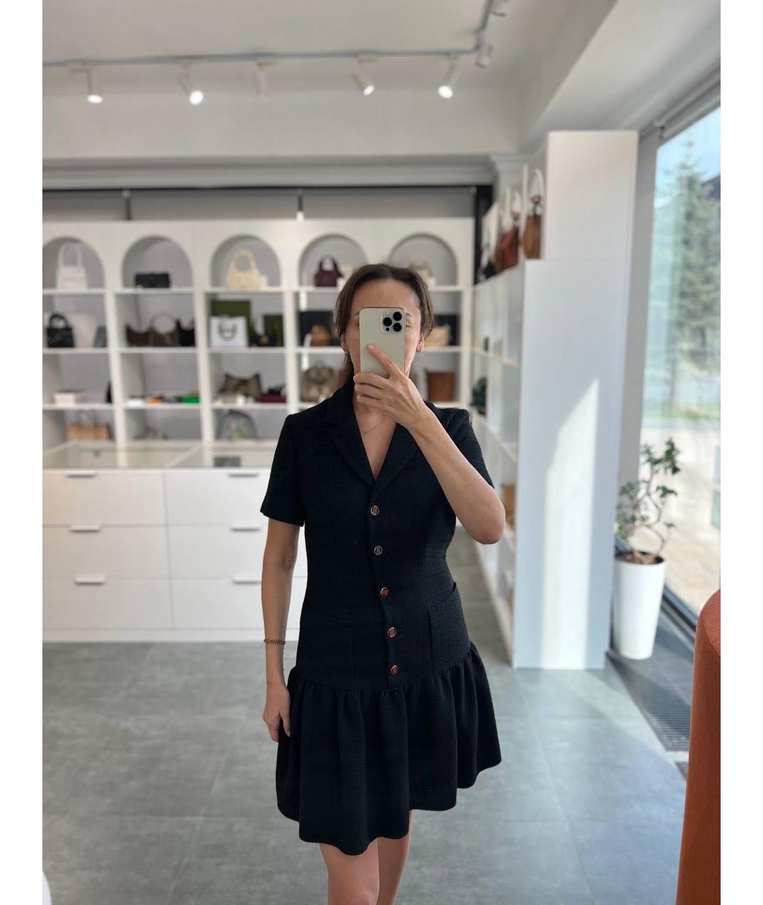 SANDRO Черное вискозное вечернее платье, фото 4