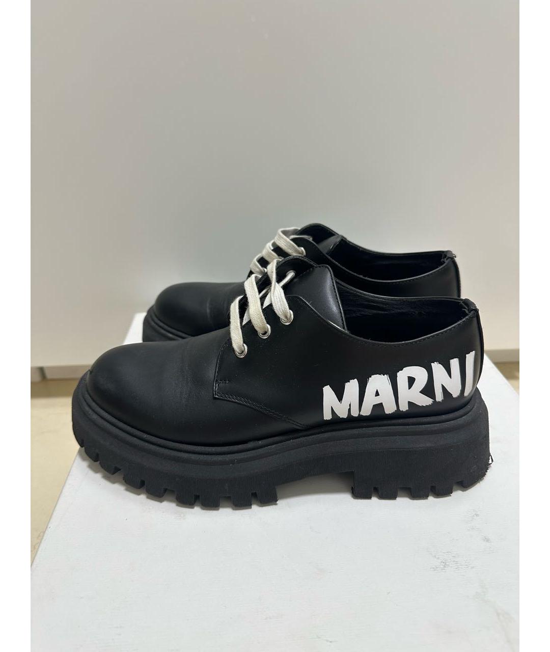 MARNI Черные кожаные лоферы, фото 7