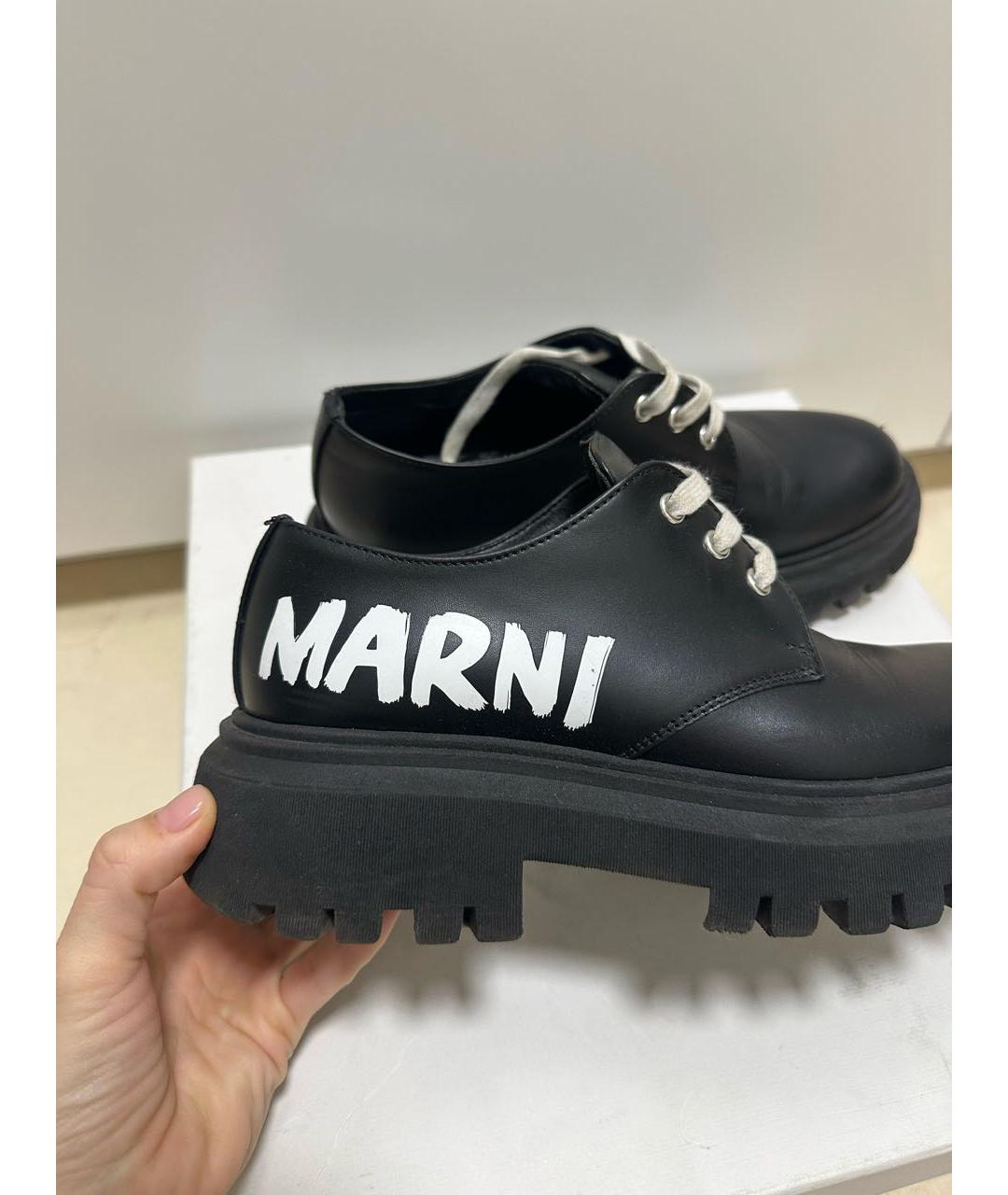 MARNI Черные кожаные лоферы, фото 3