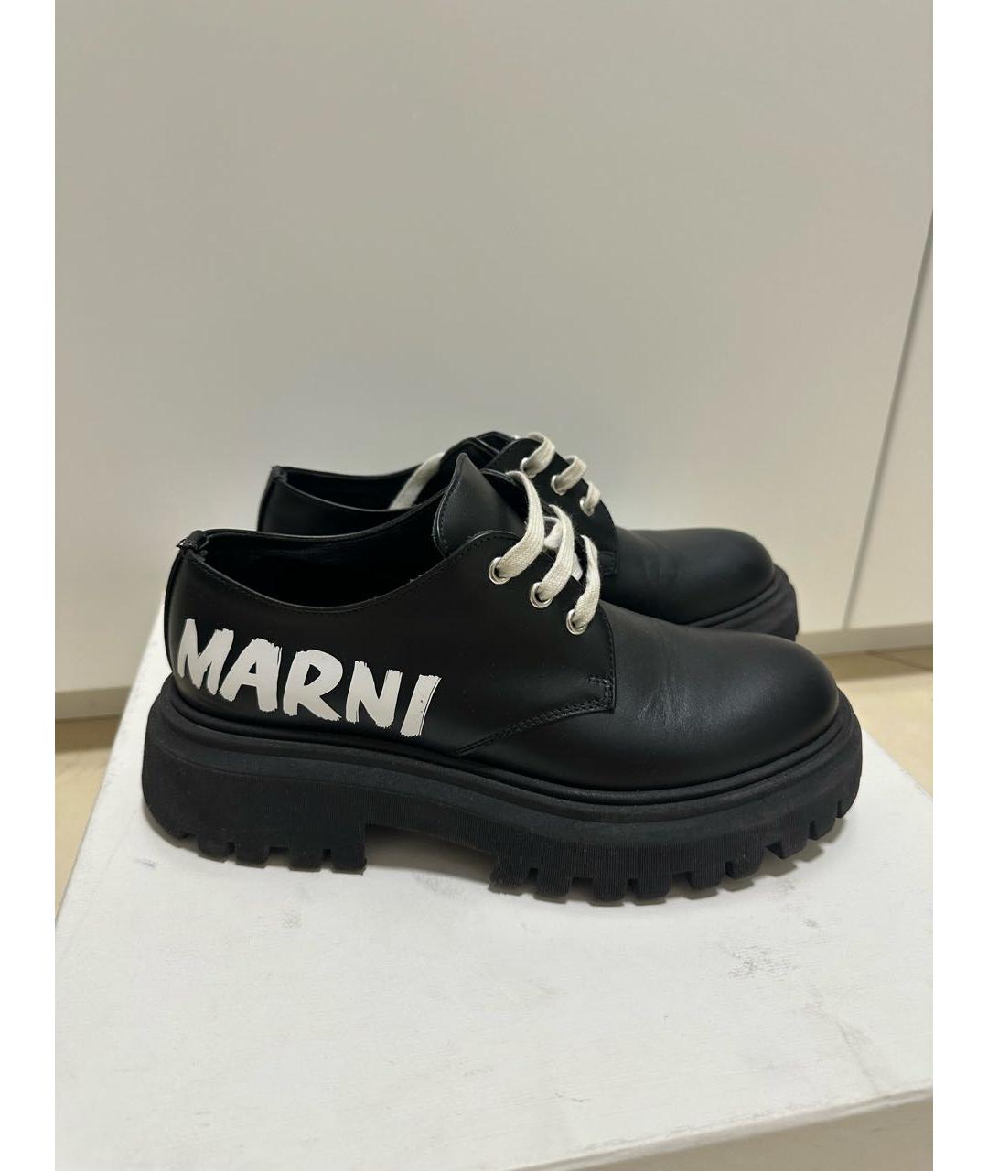 MARNI Черные кожаные лоферы, фото 8