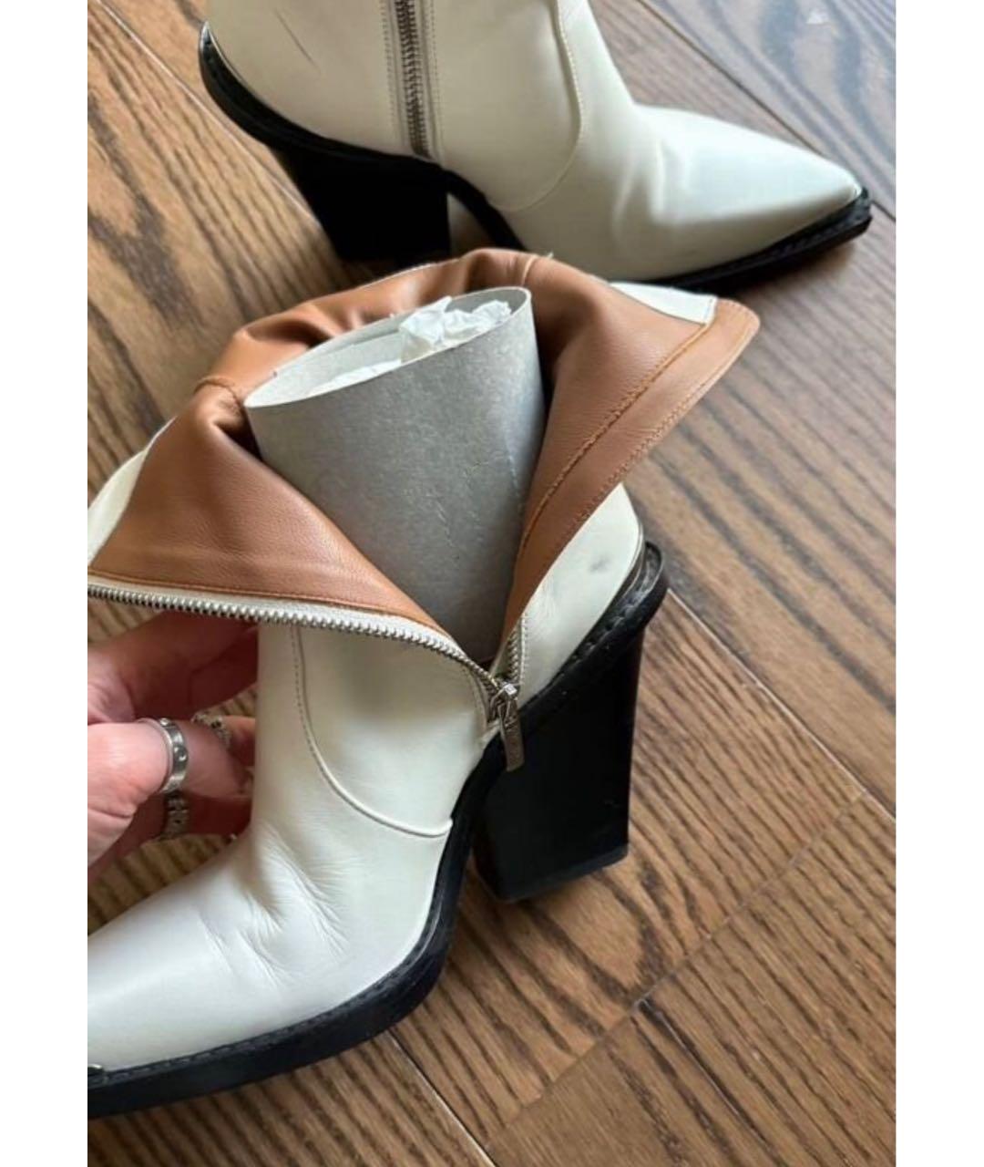 PARIS TEXAS Белые кожаные сапоги, фото 4