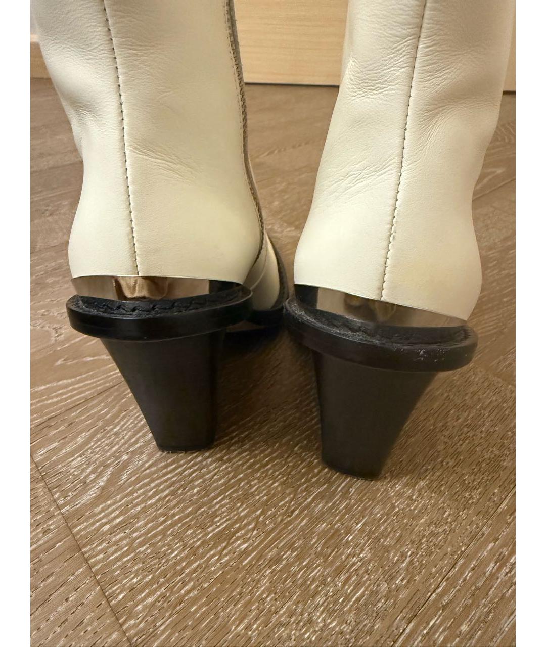 PARIS TEXAS Белые кожаные сапоги, фото 5