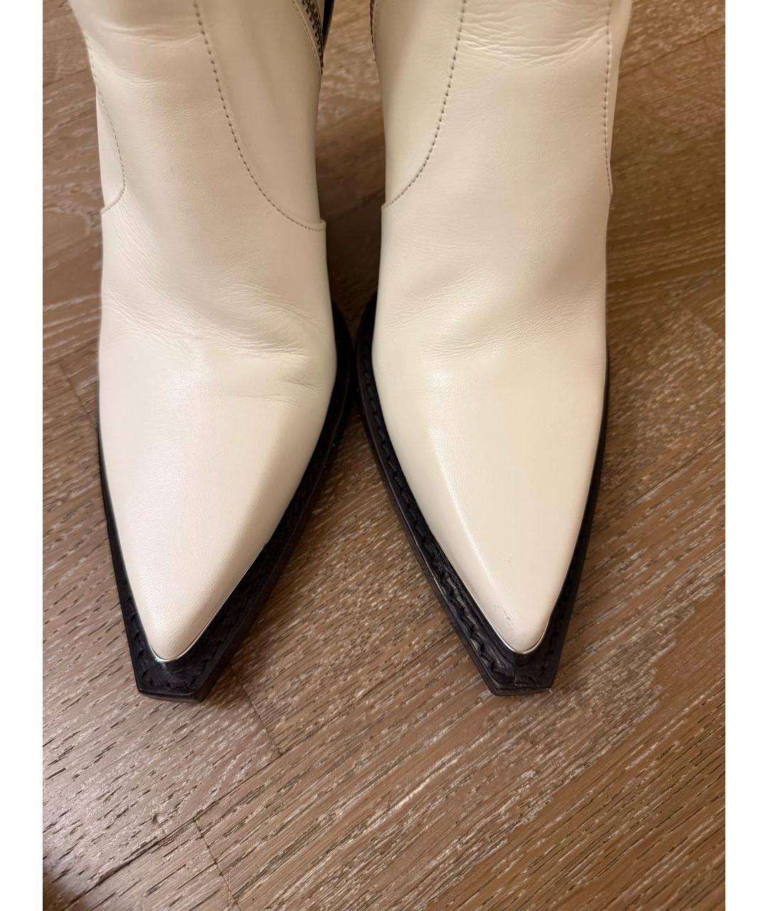 PARIS TEXAS Белые кожаные сапоги, фото 6