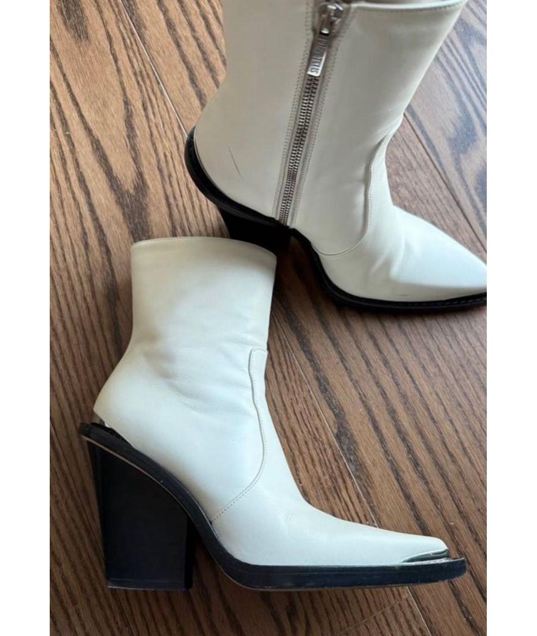 PARIS TEXAS Белые кожаные сапоги, фото 3