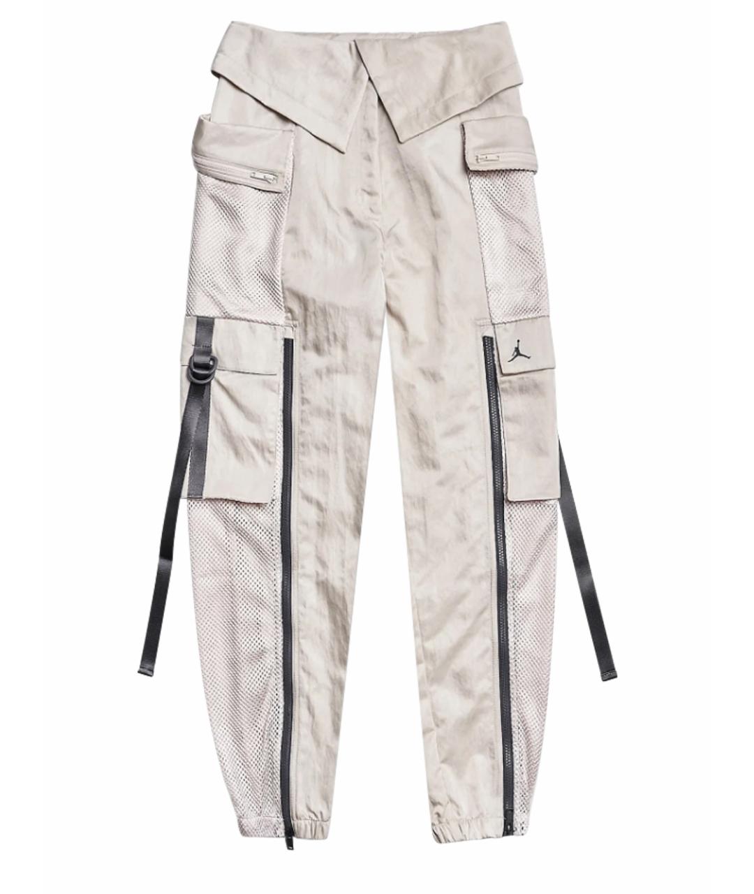JORDAN Бежевые полиэстеровые спортивные брюки и шорты, фото 1