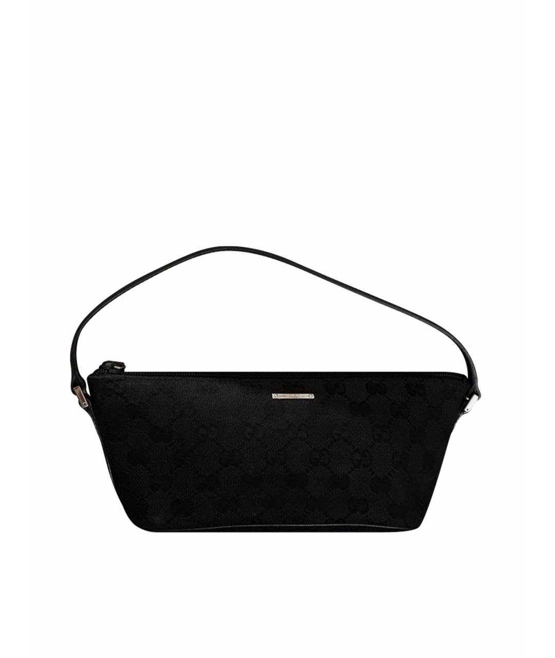 GUCCI Черная тканевая сумка с короткими ручками, фото 1