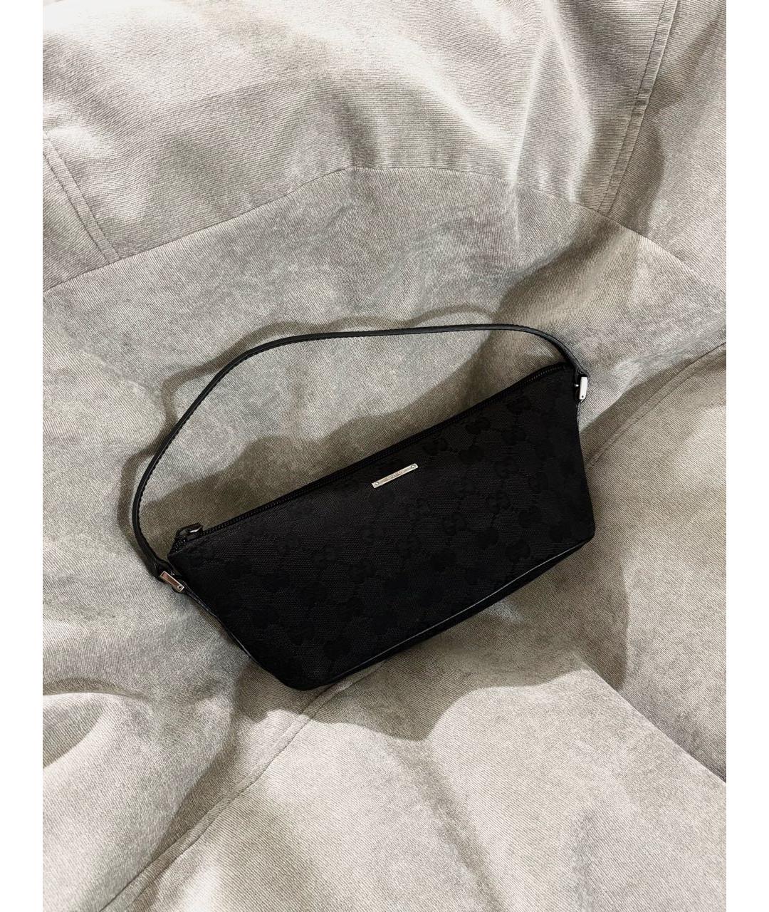 GUCCI Черная тканевая сумка с короткими ручками, фото 9