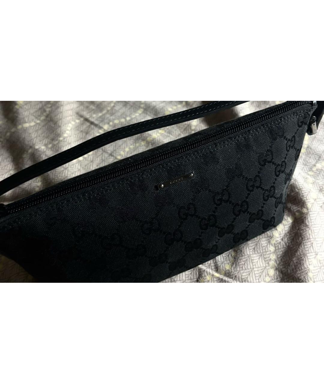 GUCCI Черная тканевая сумка с короткими ручками, фото 5