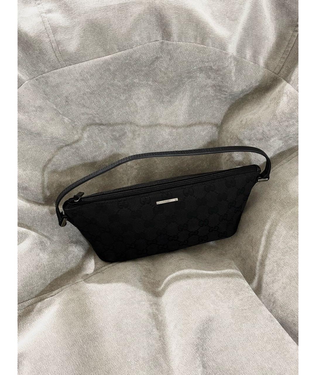 GUCCI Черная тканевая сумка с короткими ручками, фото 2