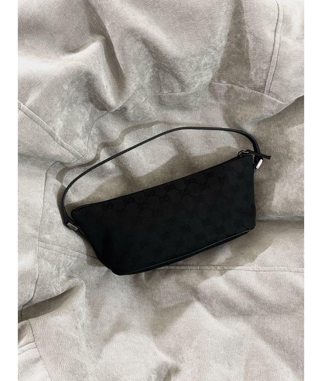 GUCCI Черная тканевая сумка с короткими ручками, фото 4