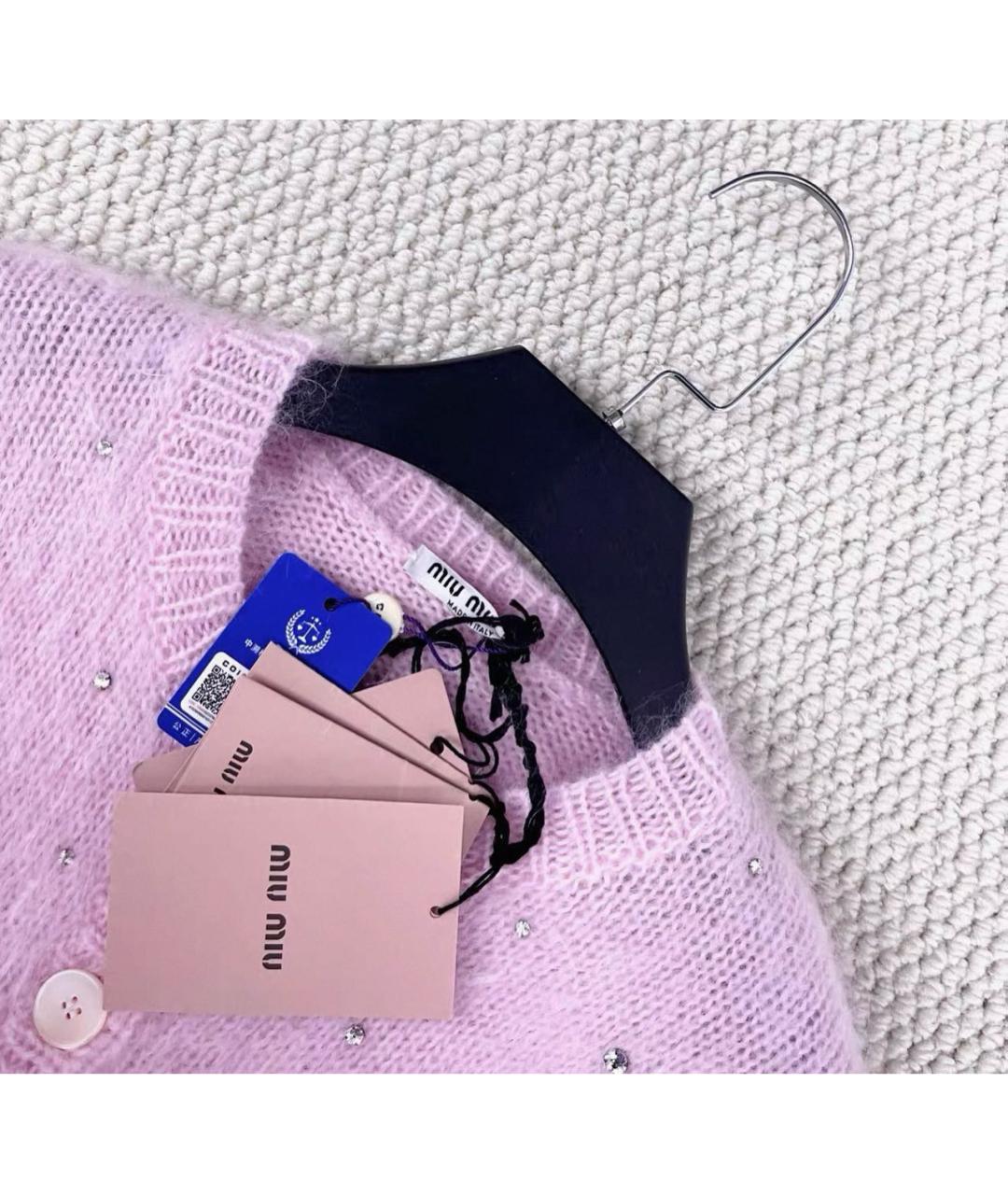 MIU MIU Розовый кардиган, фото 4