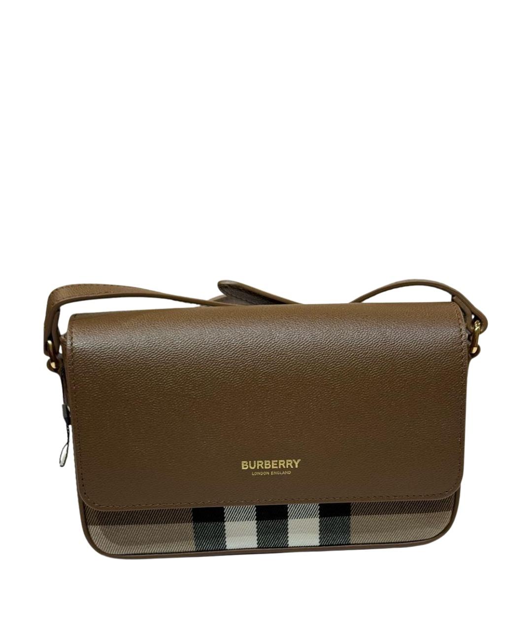 BURBERRY Коричневая кожаная сумка через плечо, фото 1