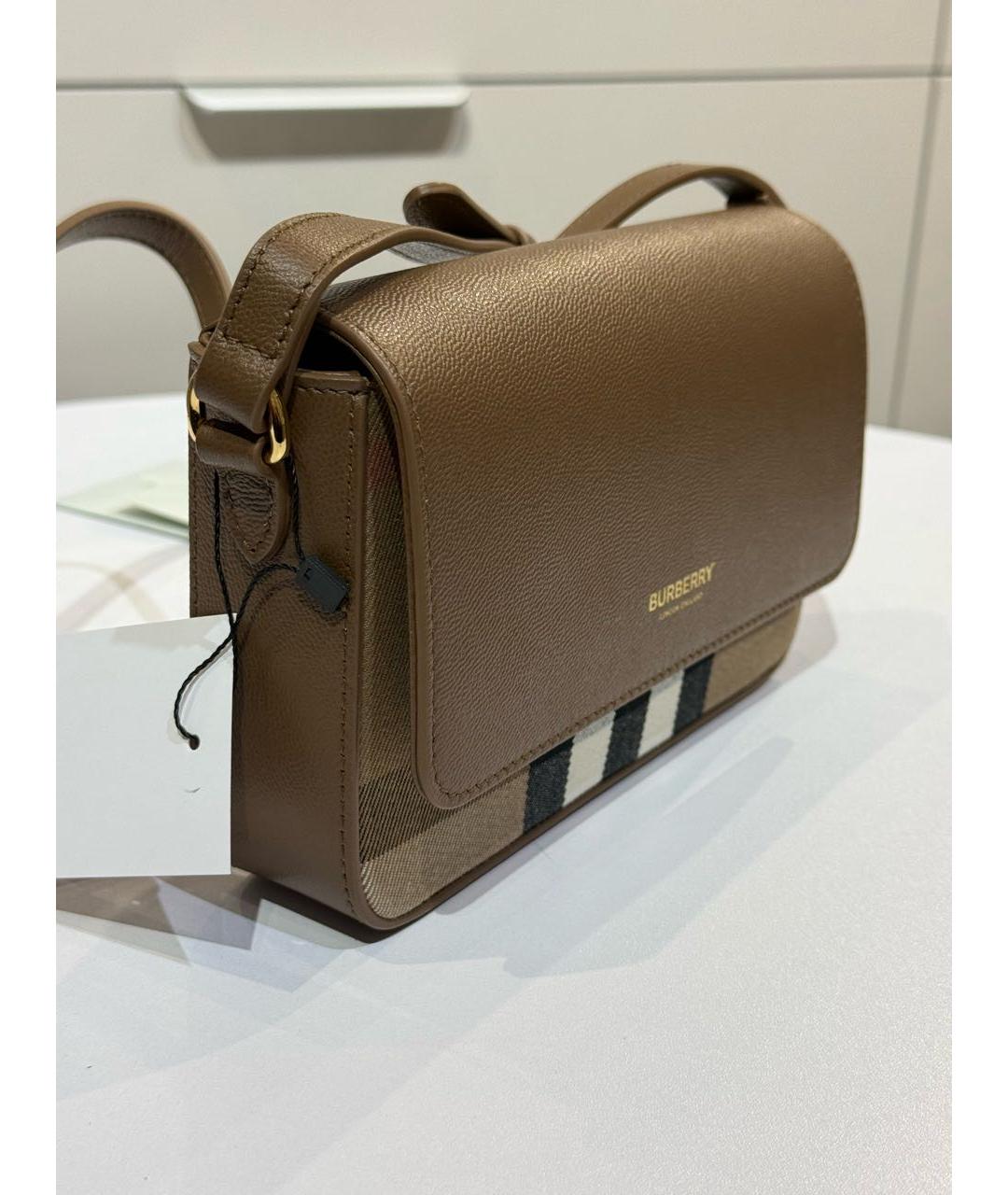 BURBERRY Коричневая кожаная сумка через плечо, фото 2