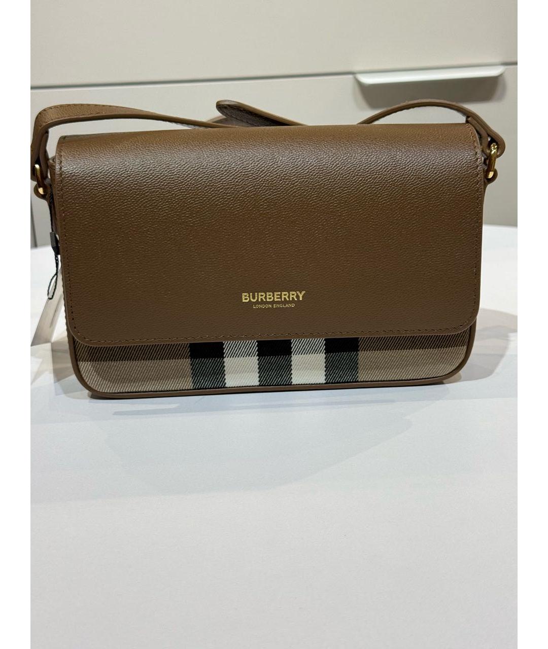 BURBERRY Коричневая кожаная сумка через плечо, фото 6