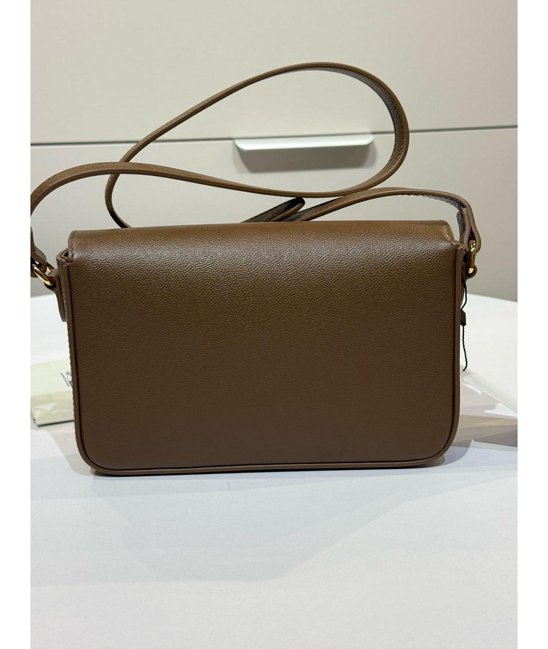 BURBERRY Коричневая кожаная сумка через плечо, фото 3