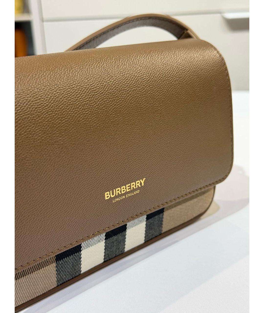 BURBERRY Коричневая кожаная сумка через плечо, фото 5