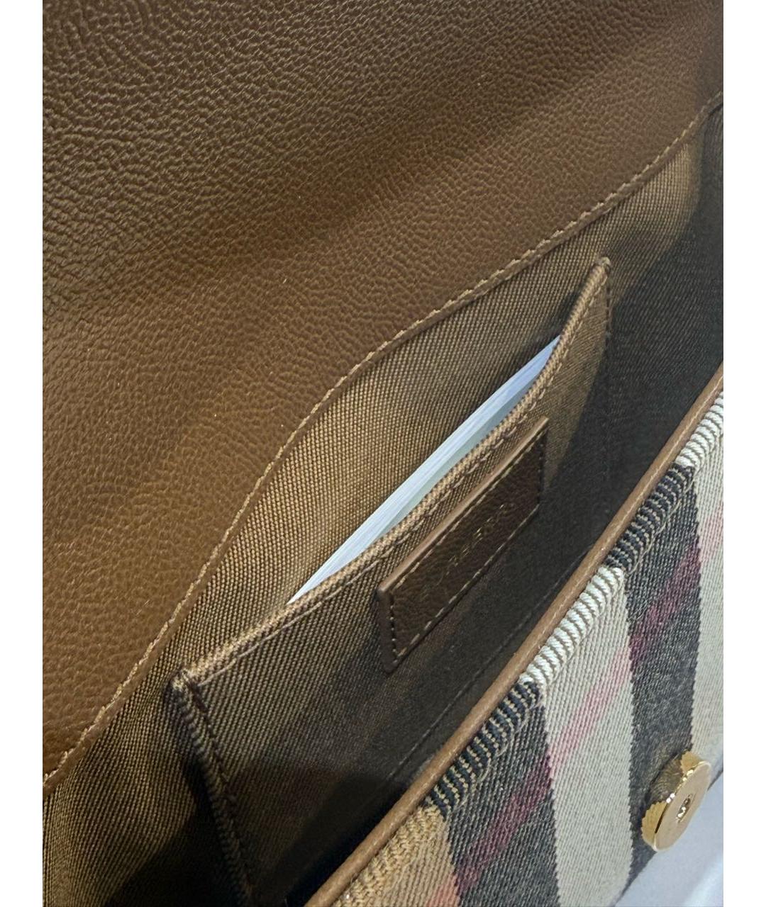 BURBERRY Коричневая кожаная сумка через плечо, фото 4