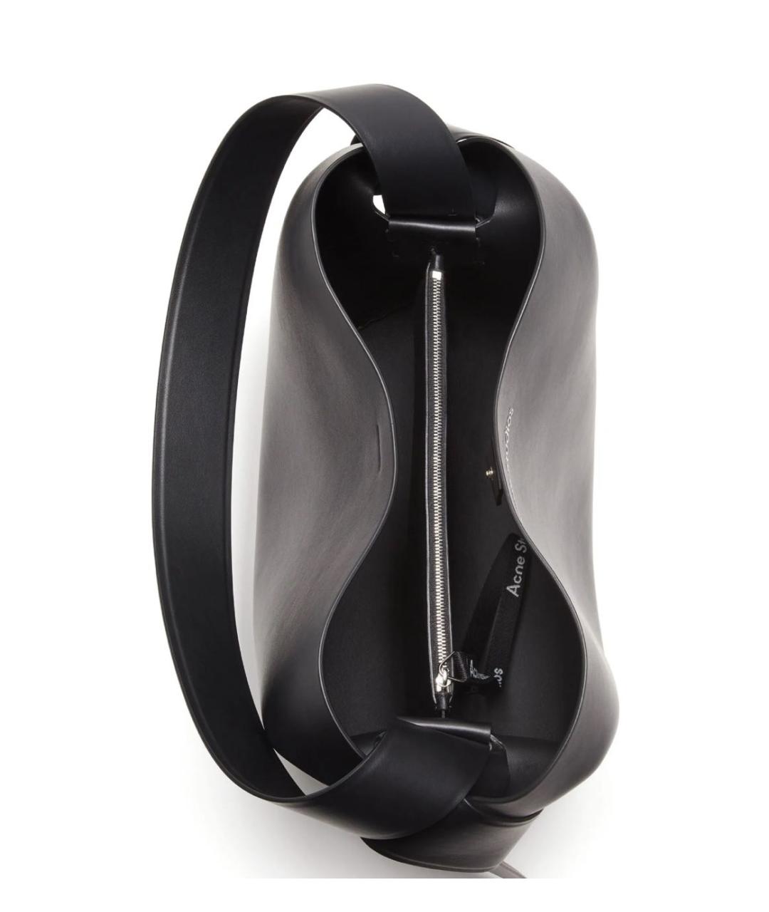 ACNE STUDIOS Черная кожаная сумка тоут, фото 5